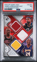 2009 Sp Game Used James/Jordan/Bryant 3 Star Swatches /299 PSA 7