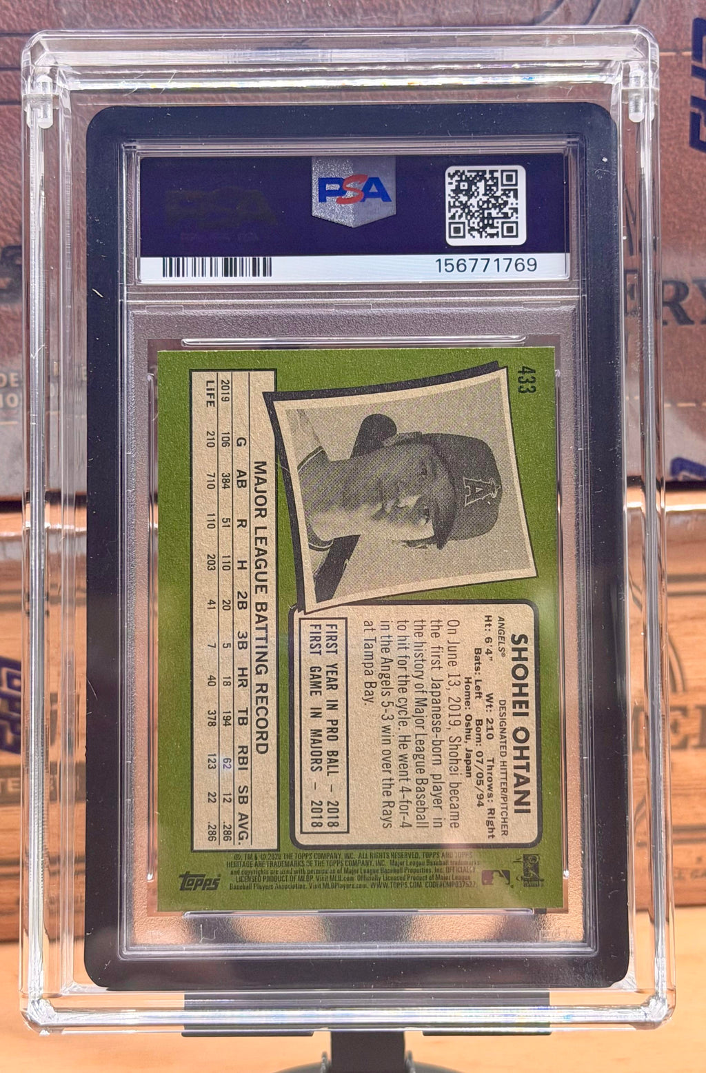 2020 Topps Heritage #433 Shohei Ohtani PSA 10 +Case Included