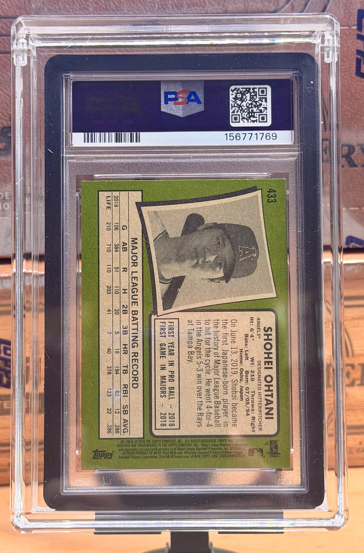 2020 Topps Heritage #433 Shohei Ohtani PSA 10 +Case Included