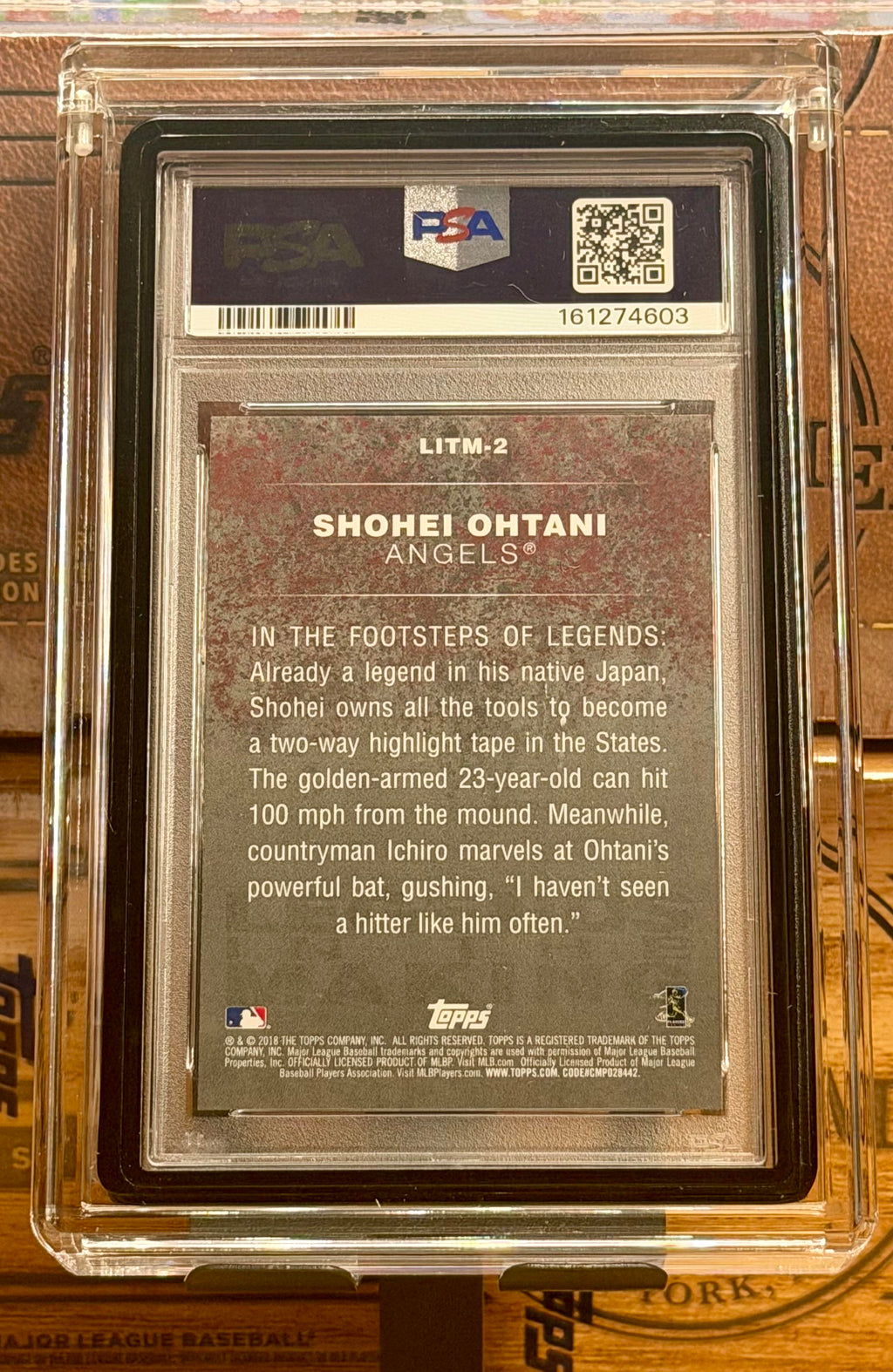 2018 Topps Legends In The Making #2 Shohei Ohtani Black PSA 10 + CASE
