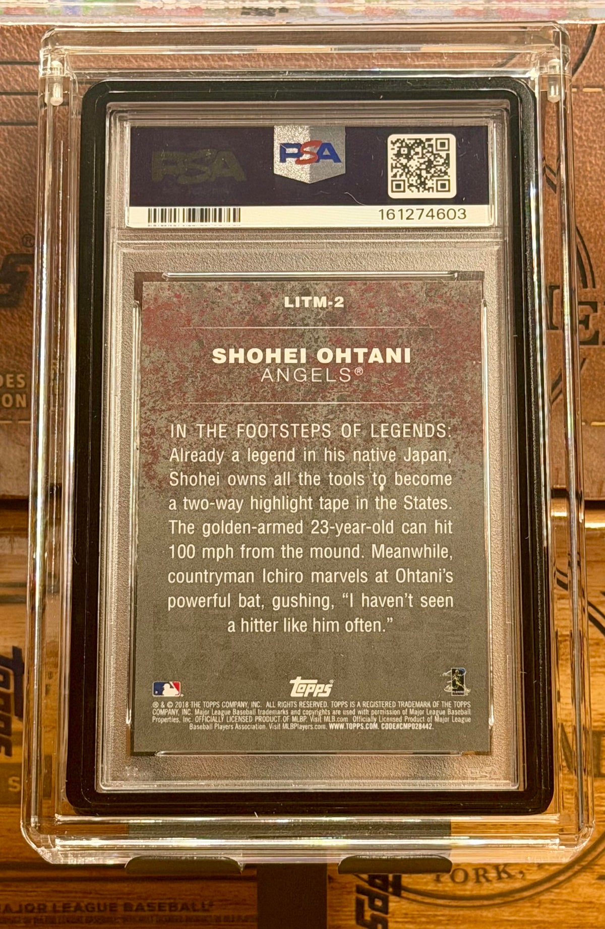 2018 Topps Legends In The Making #2 Shohei Ohtani Black PSA 10 + CASE
