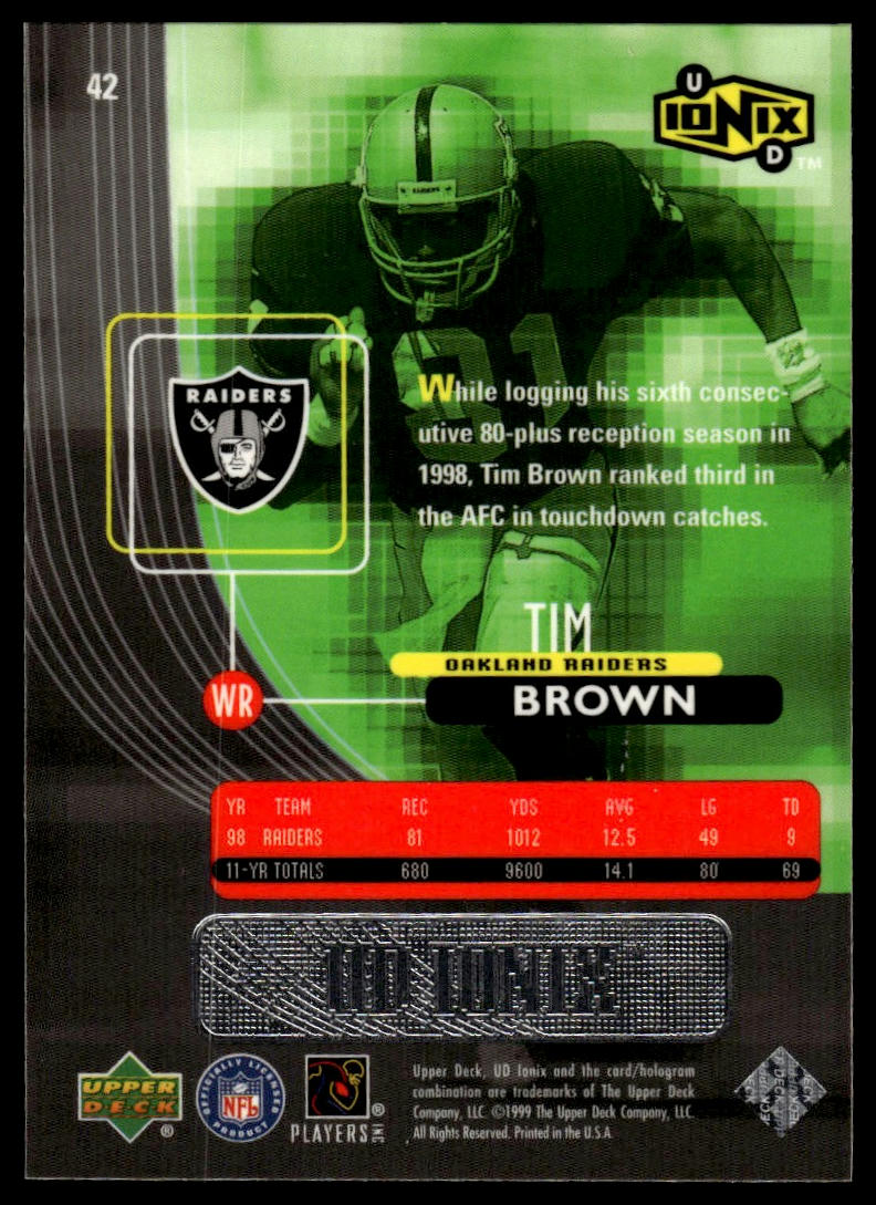1999 UD Ionix #42 Tim Brown