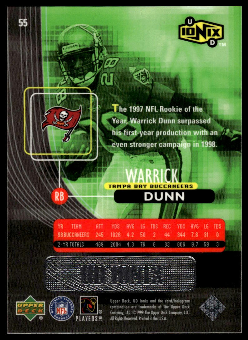1999 UD Ionix #55 Warrick Dunn