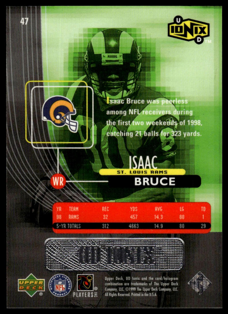 1999 UD Ionix #47 Isaac Bruce