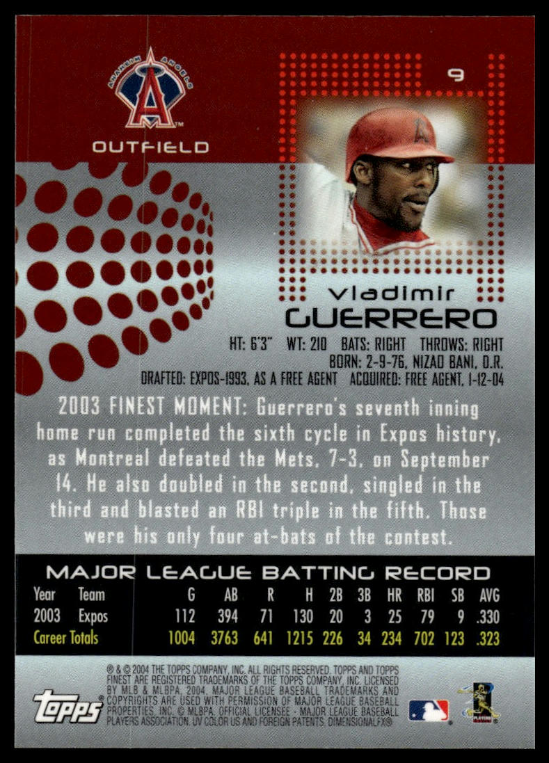 2004 Finest #9 Vladimir Guerrero