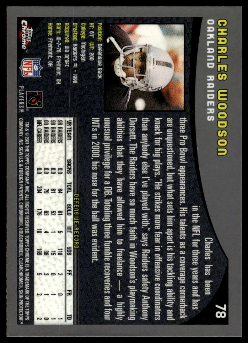 2001 Topps Chrome #78 Charles Woodson