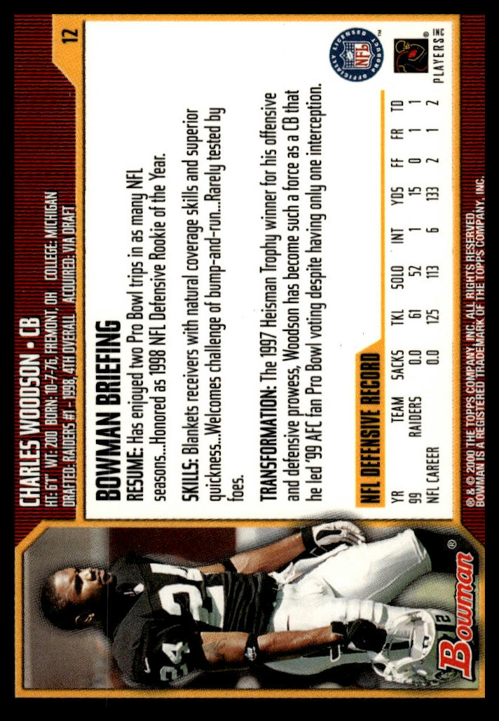 2000 Bowman #12 Charles Woodson
