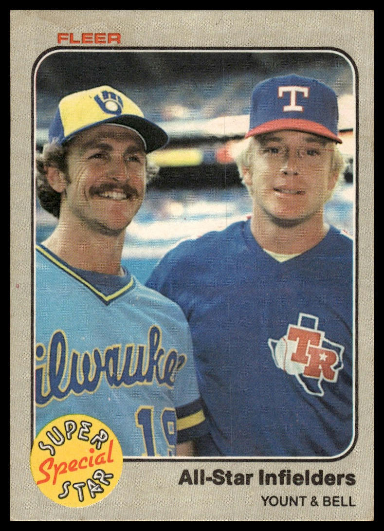 1983 Fleer #632 All-Star Infielders (Robin Yount / Buddy Bell) brewers