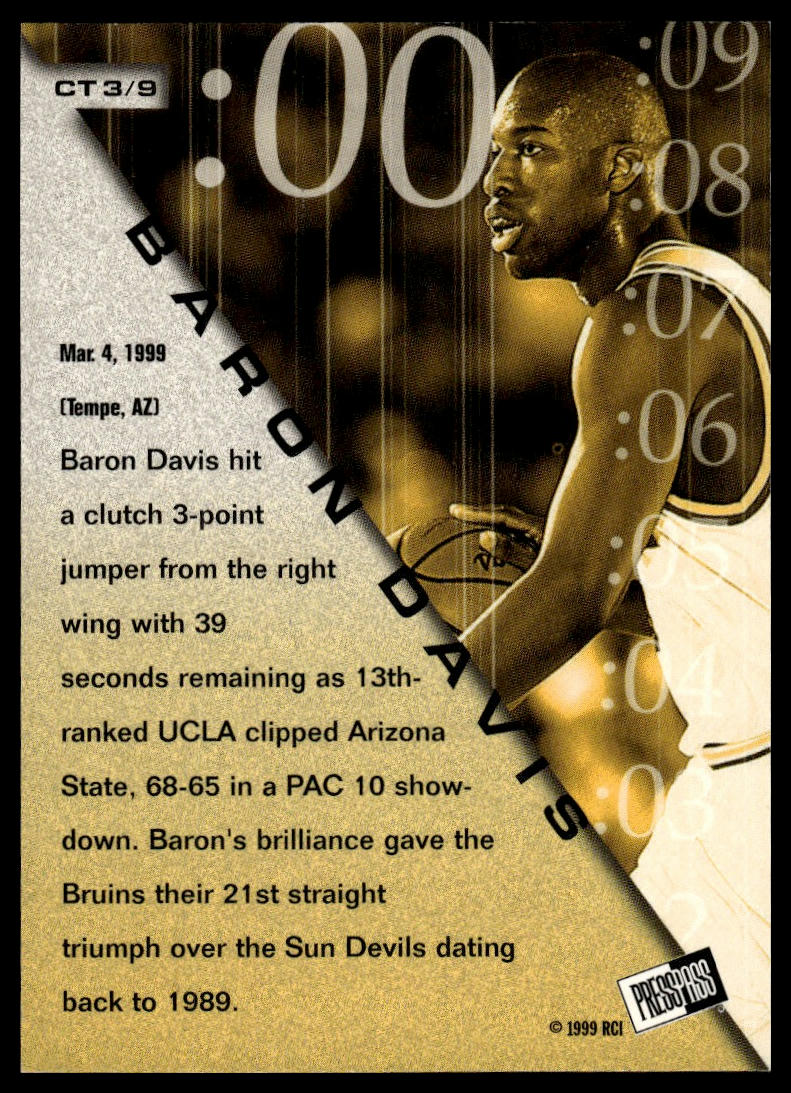 1999 Press Pass #CT3 Baron Davis Crunch Time