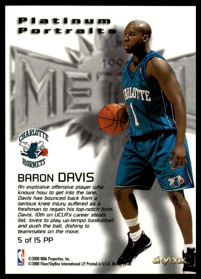 1999-00 Metal #5PP Baron Davis Platinum Portraits