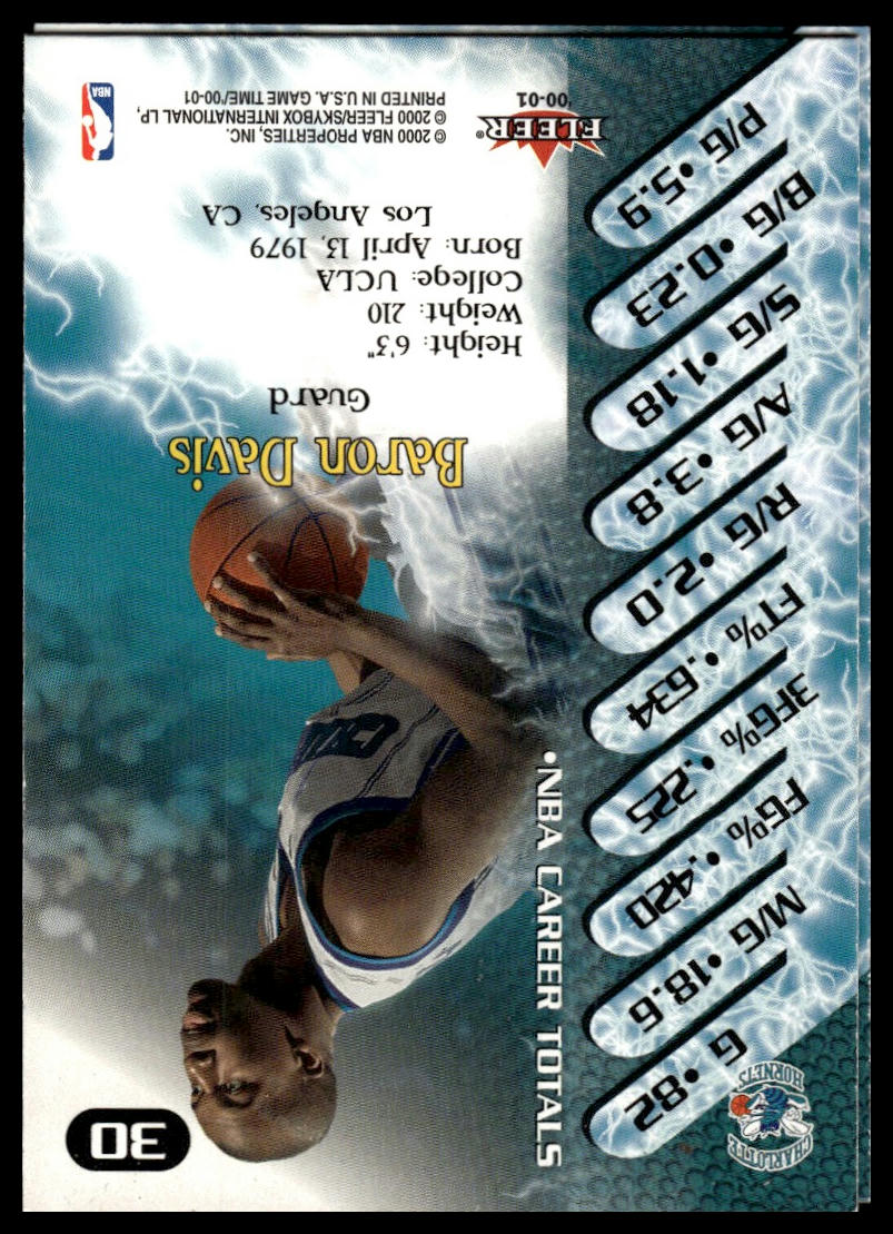 2000-01 Fleer Game Time #30 Baron Davis