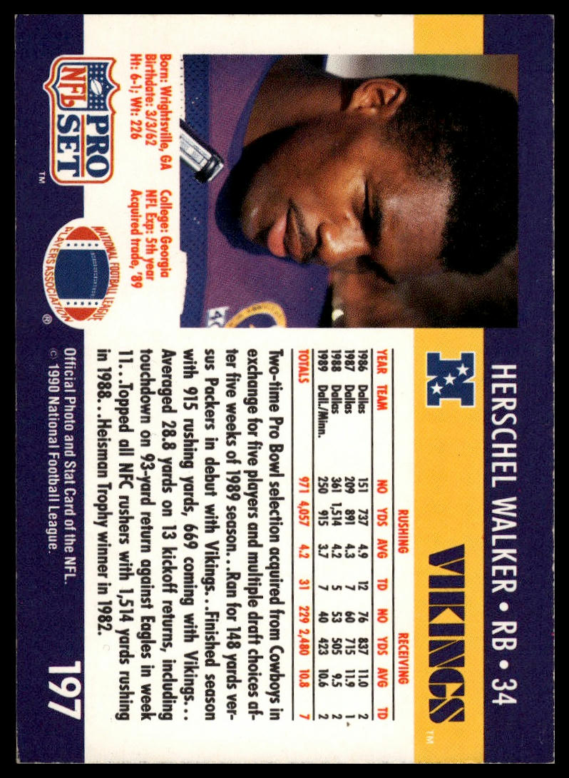 1990 Pro Set #197 Herschel Walker