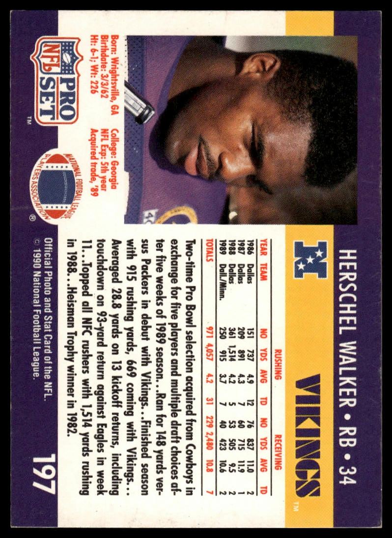 1990 Pro Set #197 Herschel Walker