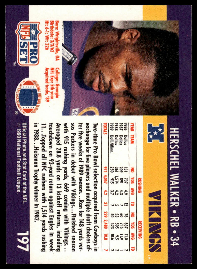1990 Pro Set #197 Herschel Walker