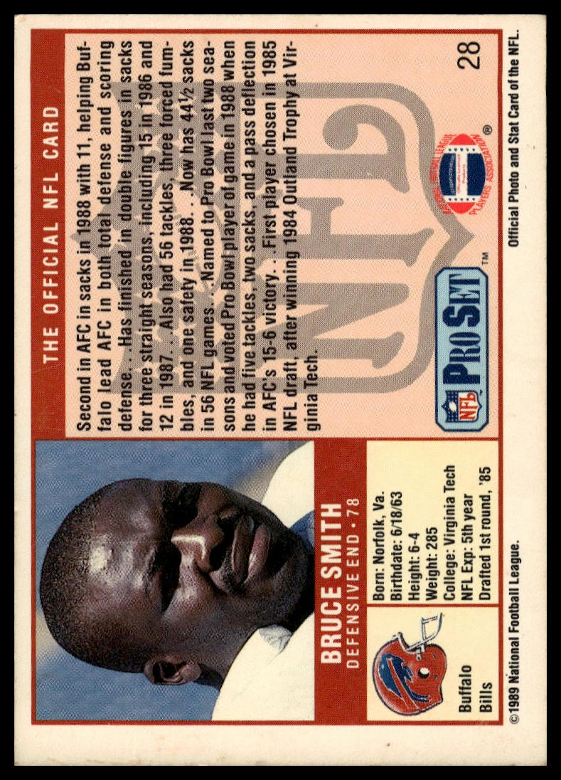 1989 Pro Set #28 Bruce Smith