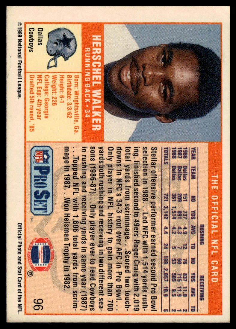 1989 Pro Set #96 Herschel Walker