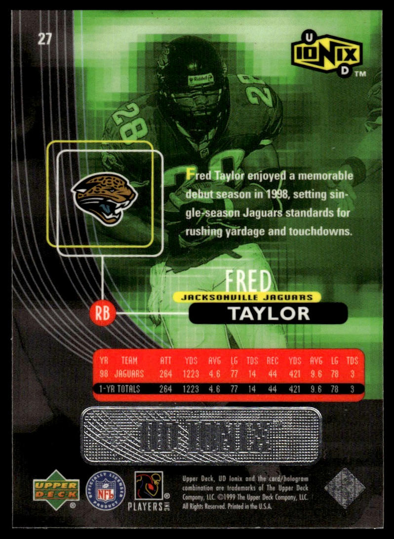 1999 UD Ionix #27 Fred Taylor