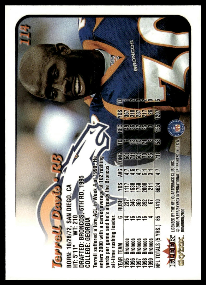 2000 SkyBox Dominion #114 Terrell Davis