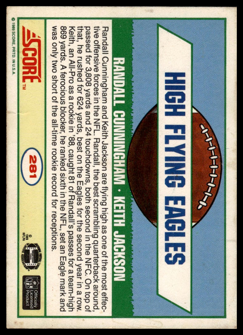 1989 Score #281 Randall Cunningham / Keith Jackson