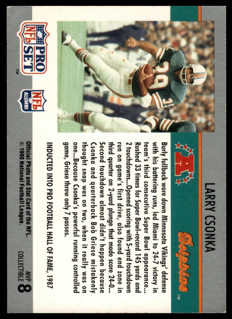 1990 Pro Set #8 Larry Csonka Super Bowl MVP Collectibles