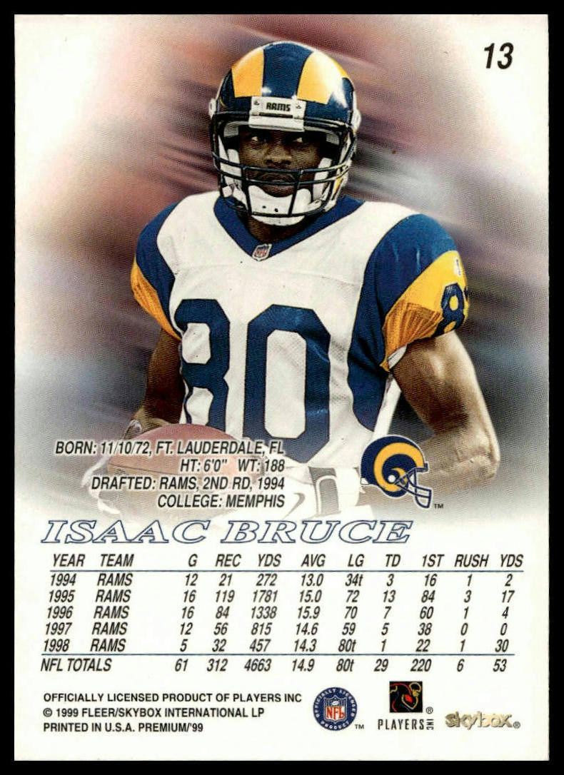 1999 SkyBox Premium #13 Isaac Bruce