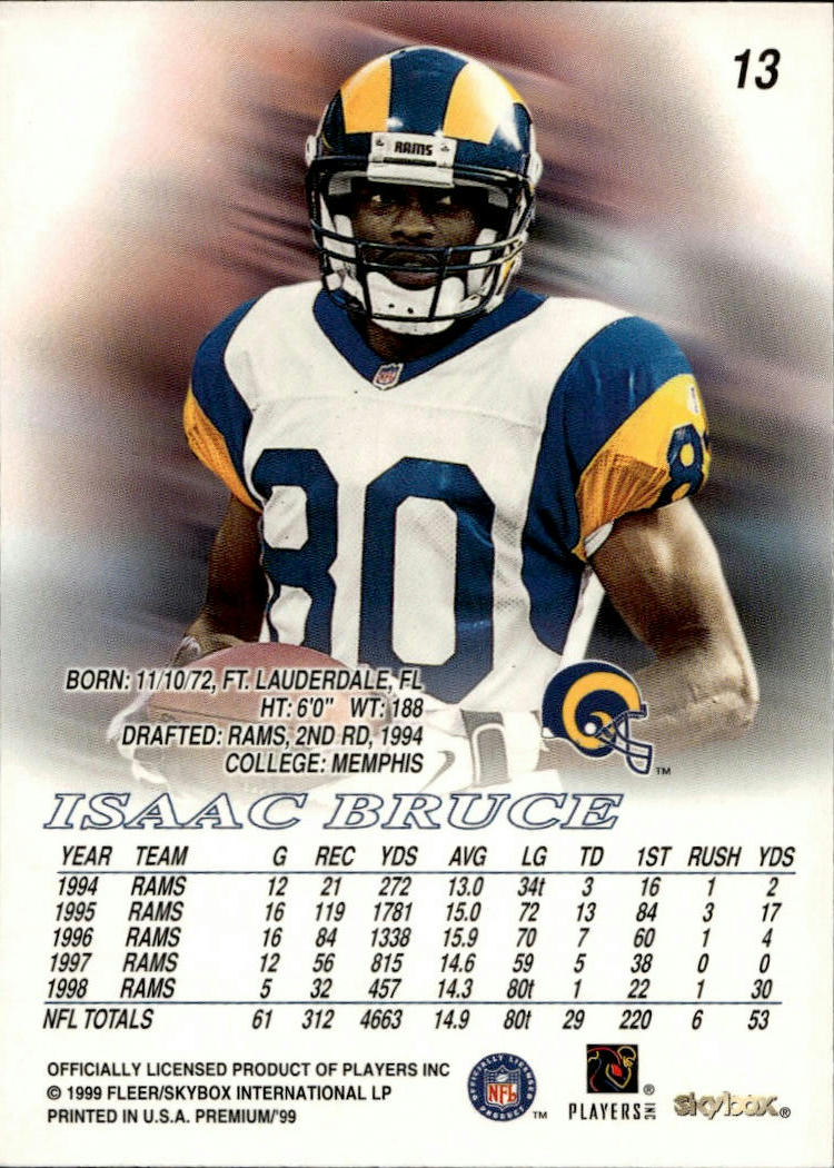 1999 SkyBox Premium #13 Isaac Bruce