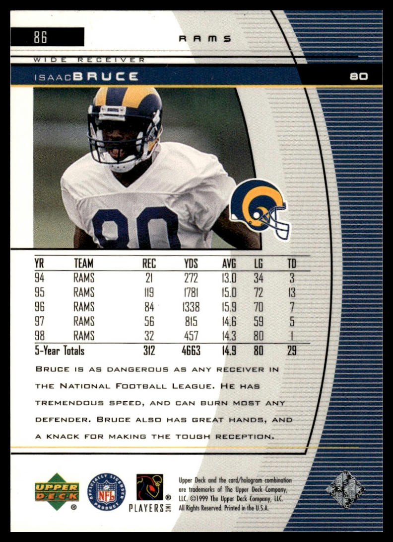 1999 Upper Deck Black Diamond #86 Isaac Bruce