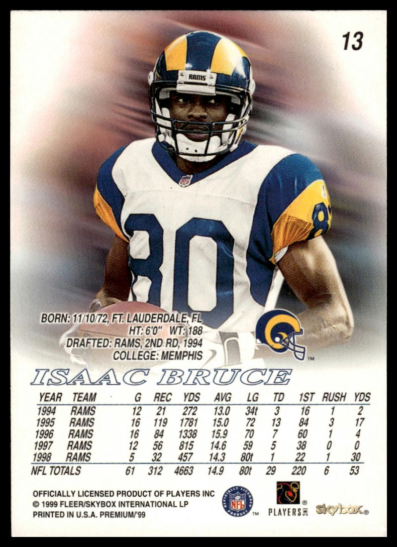 1999 SkyBox Premium #13 Isaac Bruce