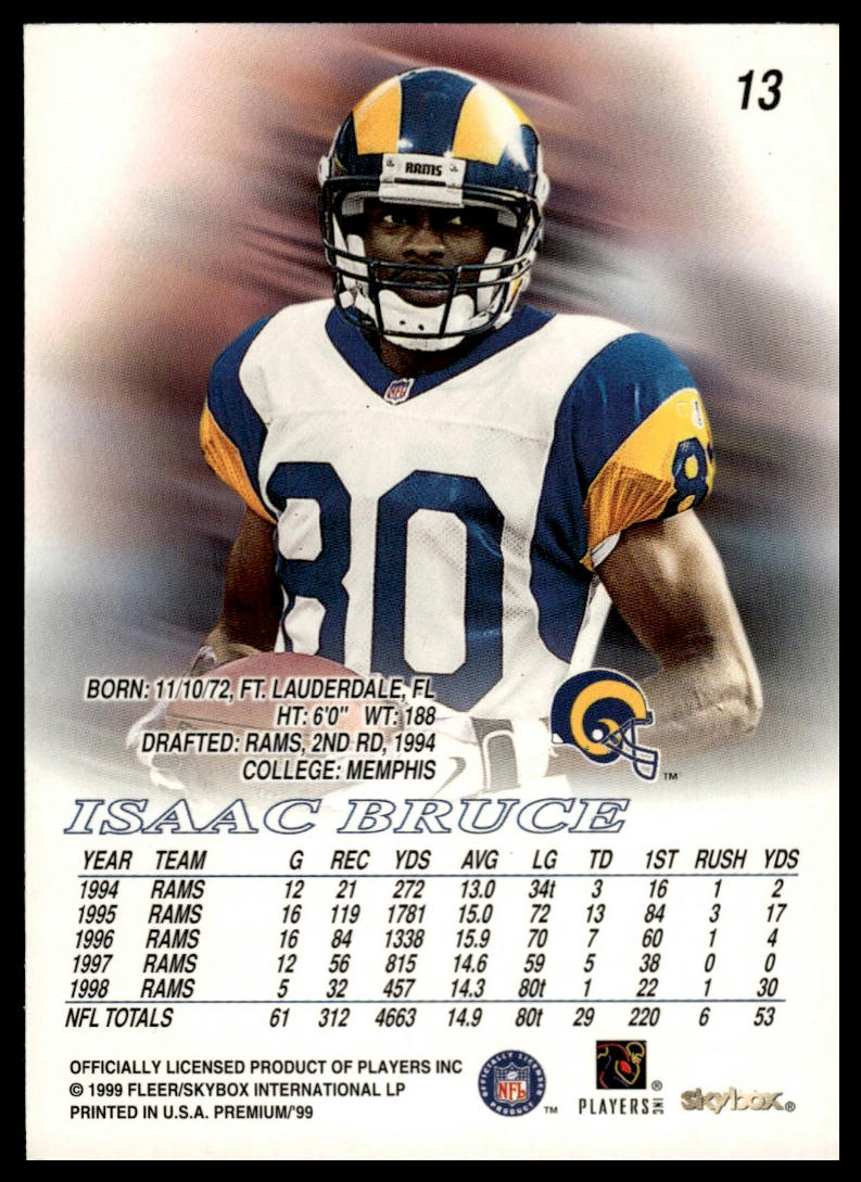 1999 SkyBox Premium #13 Isaac Bruce