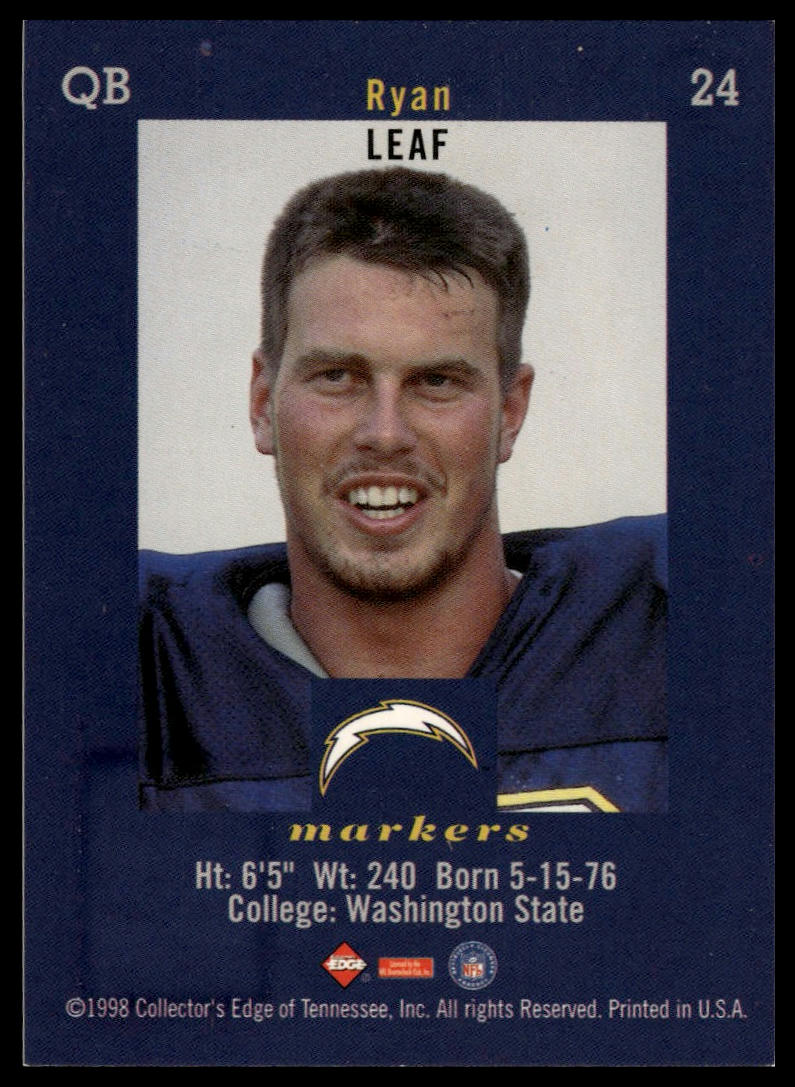 1998 Collector's Edge First Place #24 Ryan Leaf Markers