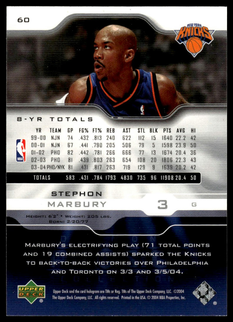 2004-05 Upper Deck Pro Sigs #60 Stephon Marbury