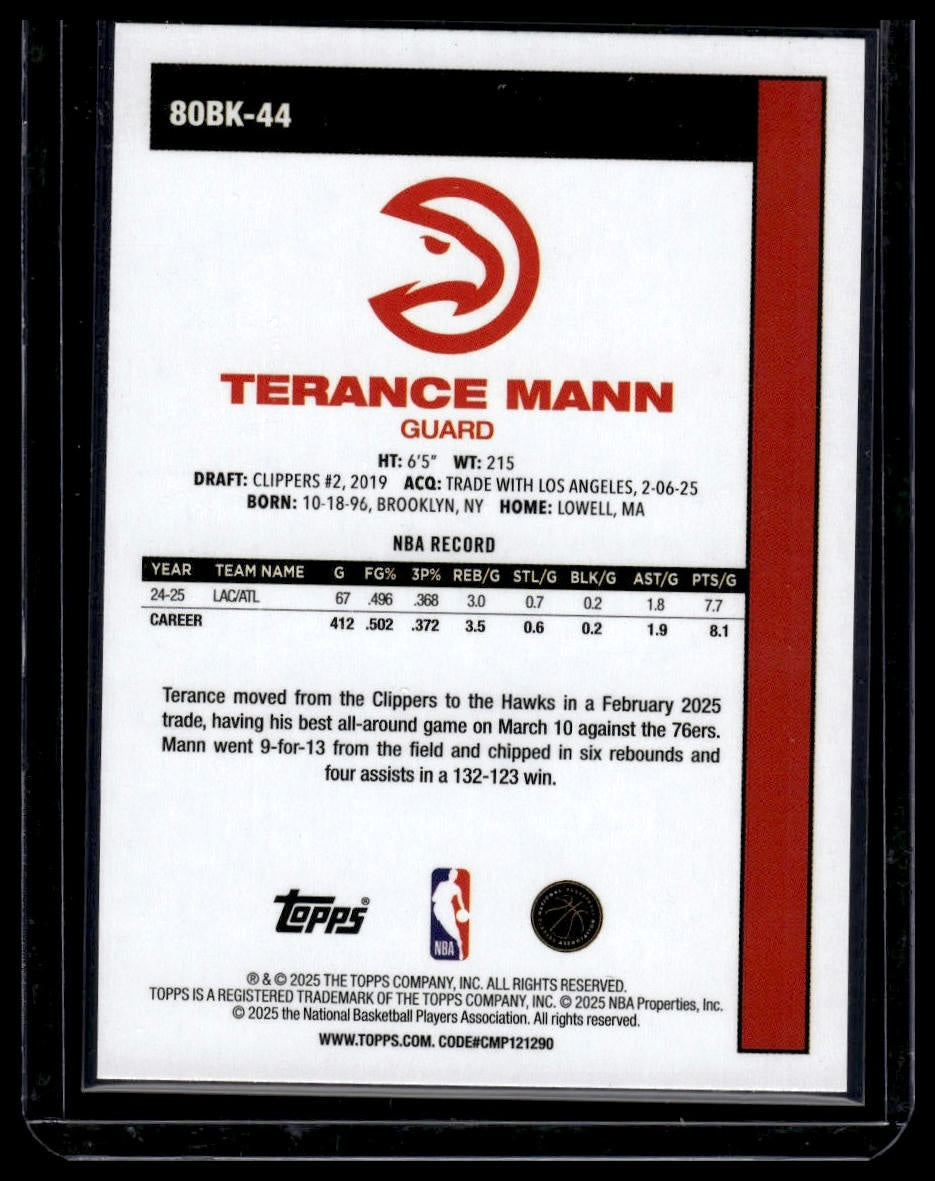 2025-26 Topps #80BK-44 Terance Mann 1980-81 Topps Basketball