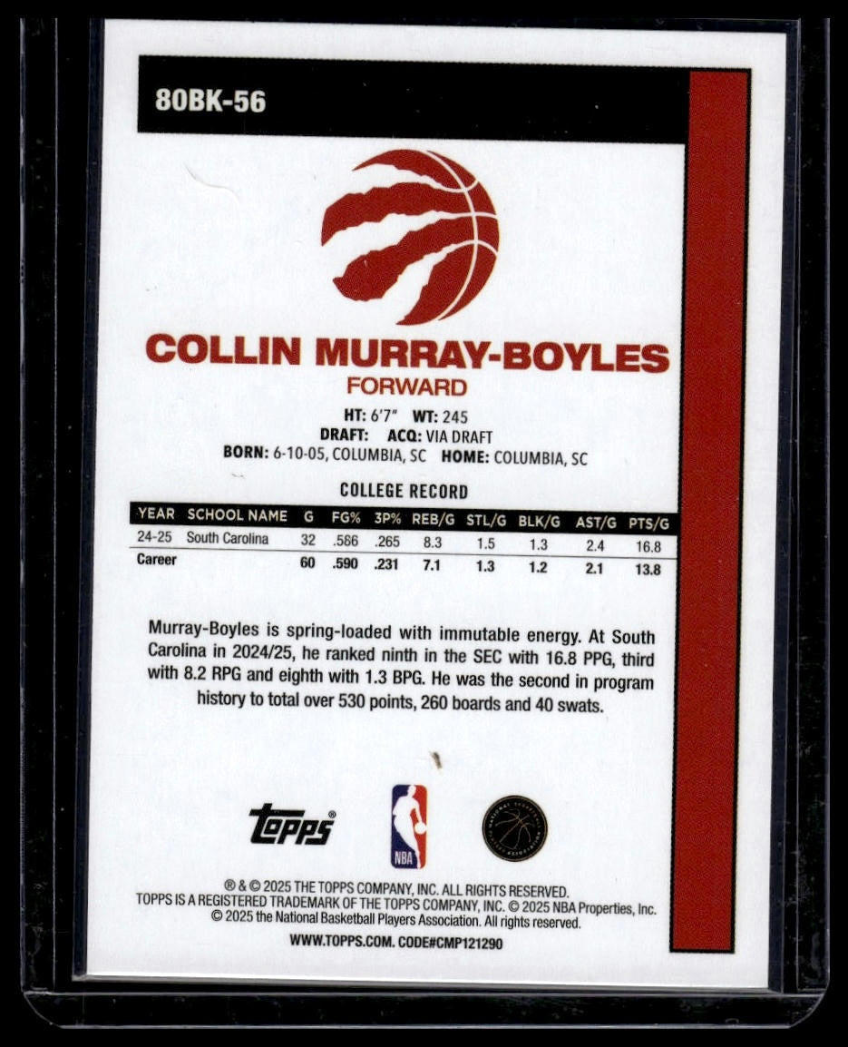 2025-26 Topps #80BK-56 Collin Murray-Boyles 1980-81 Topps Basketball