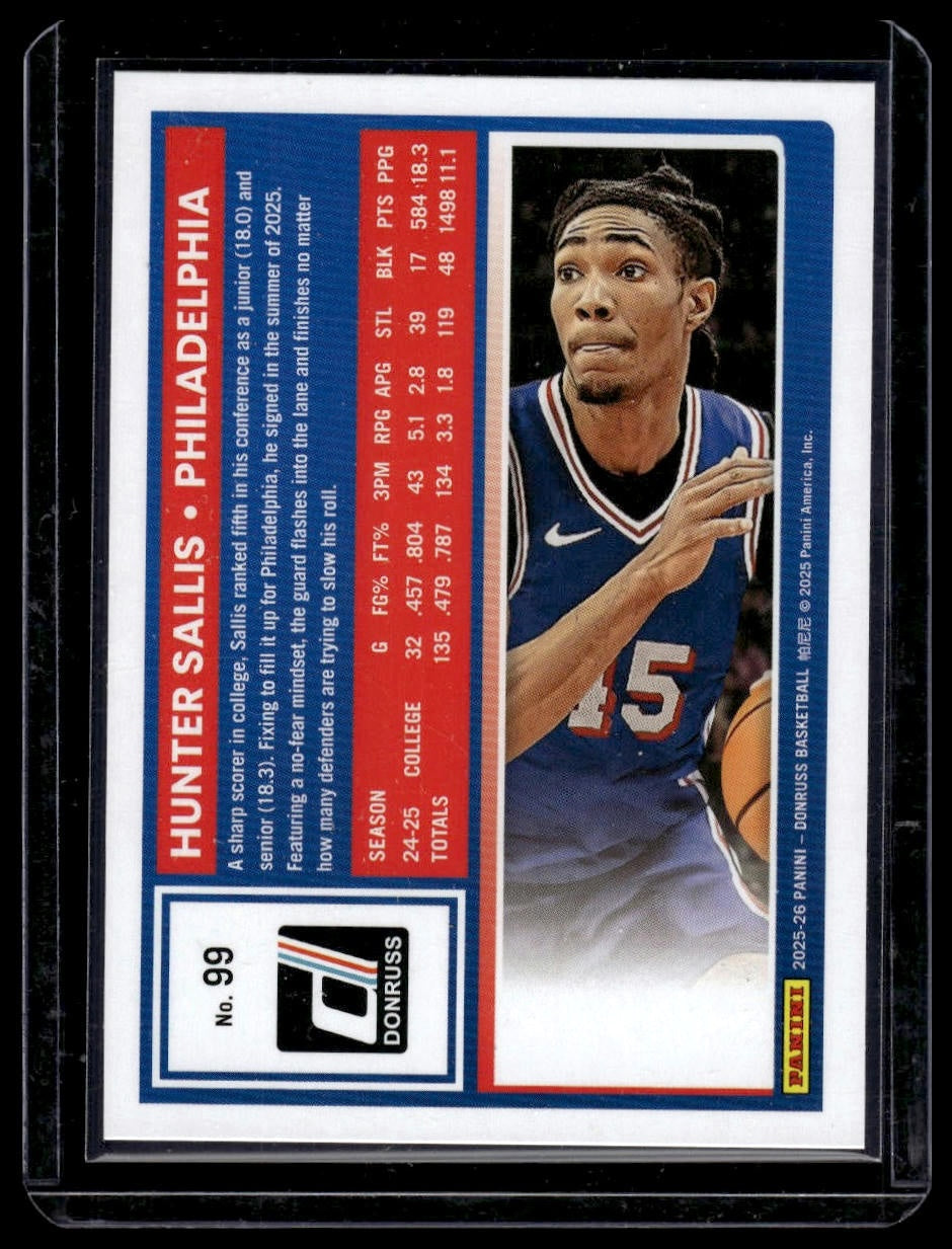 2025-26 Donruss #99 Hunter Sallis