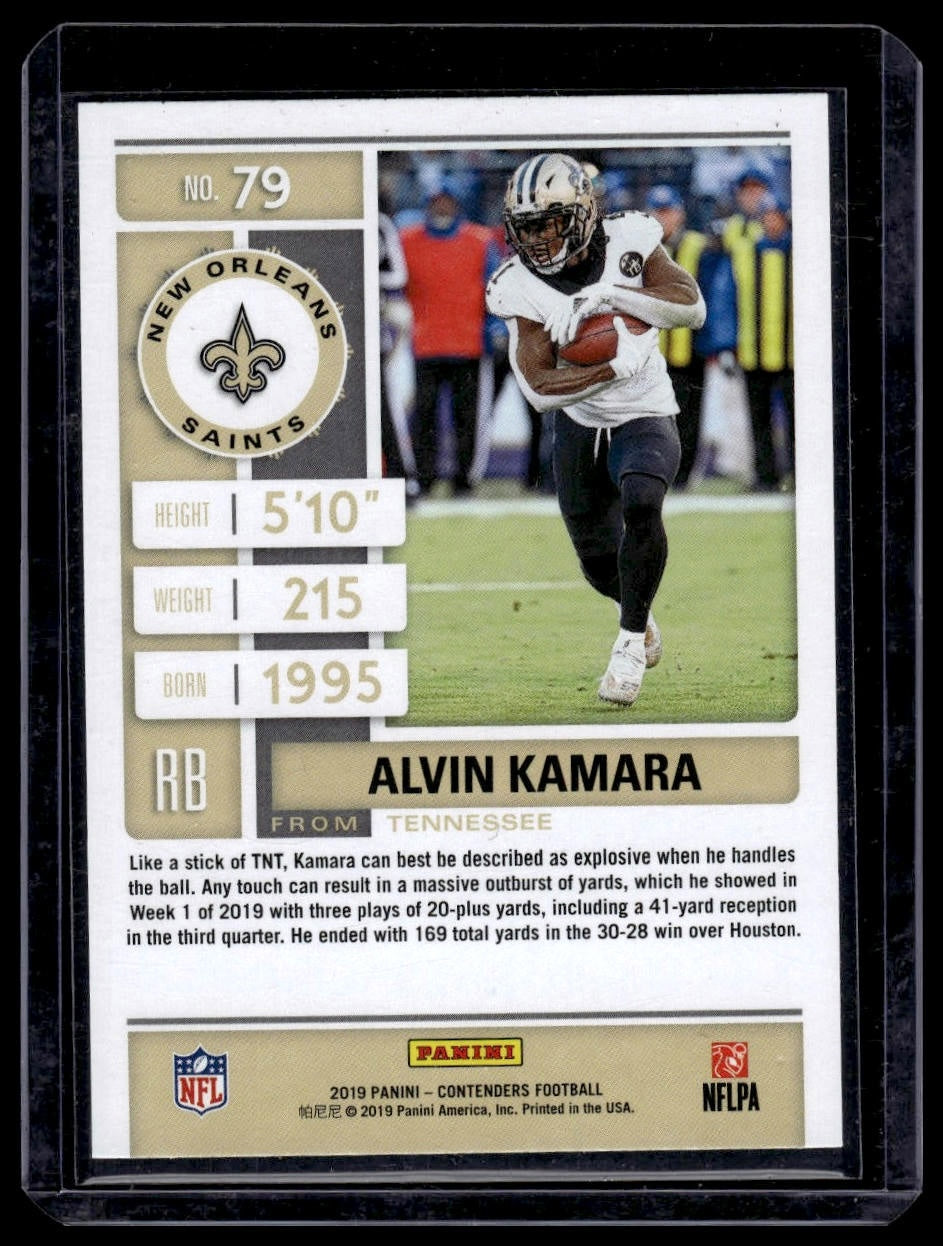 2019 Panini Contenders #79 Alvin Kamara