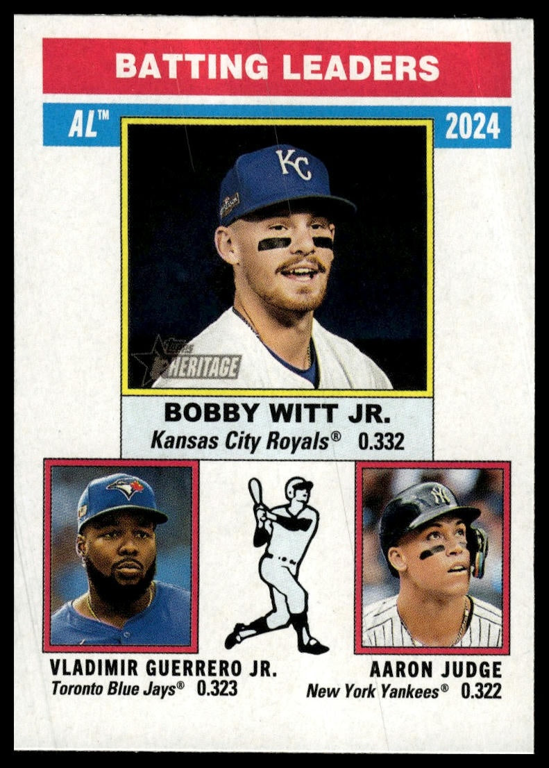 2025 Topps Heritage #192 Aaron Judge / Vlad Guerrero Jr. / Bobby Witt Jr. Chrome