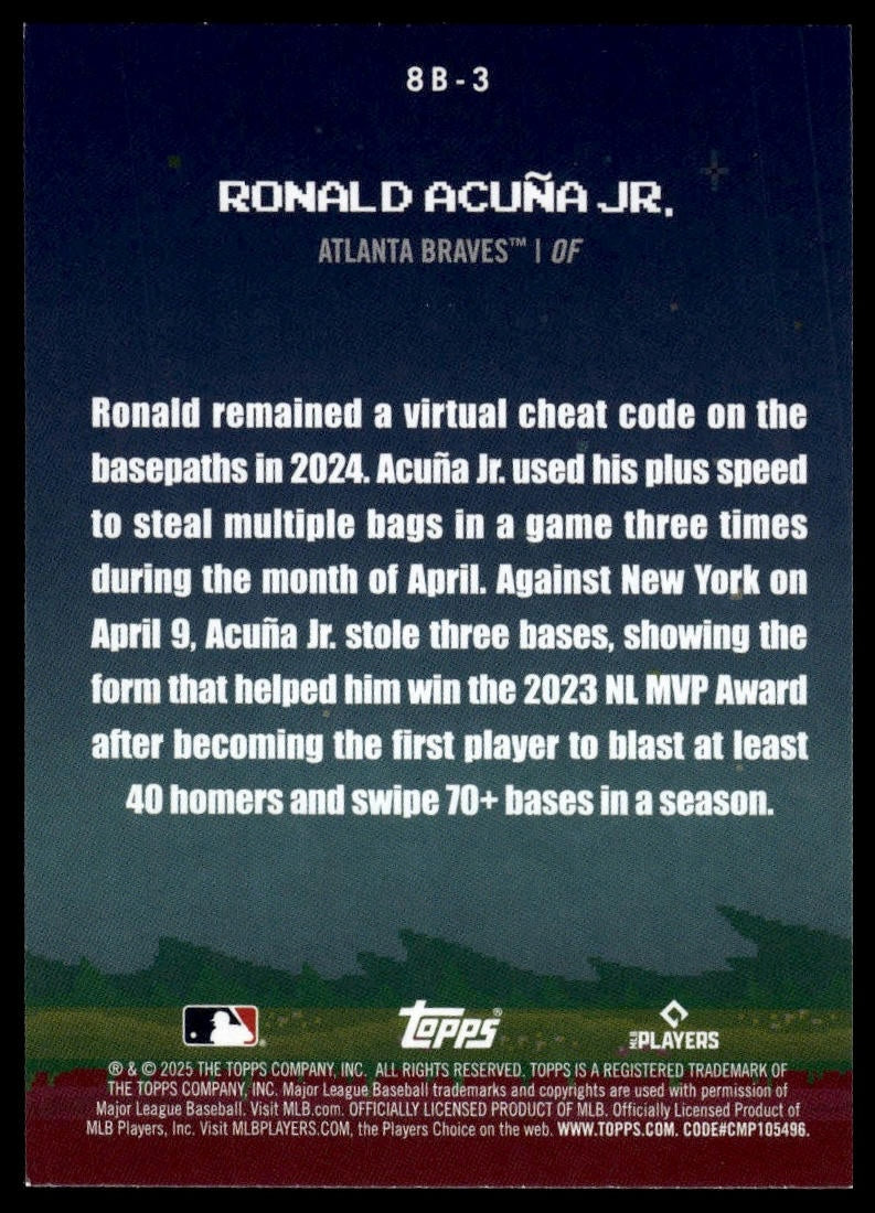 2025 Topps #8B-3 Ronald Acuña Jr. 8-Bit Ballers