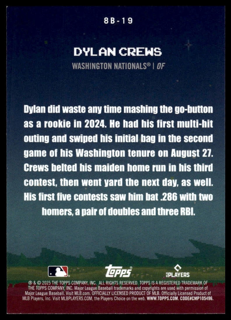 2025 Topps #8B-19 Dylan Crews 8-Bit Ballers