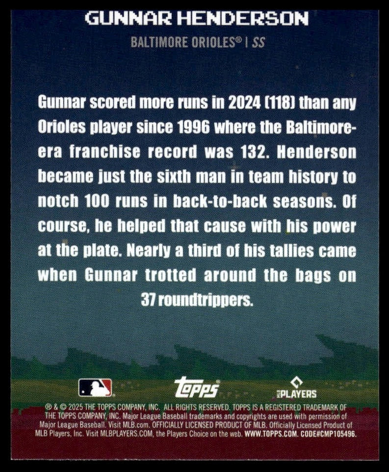 2025 Topps #8B-10 Gunnar Henderson 8-Bit Ballers