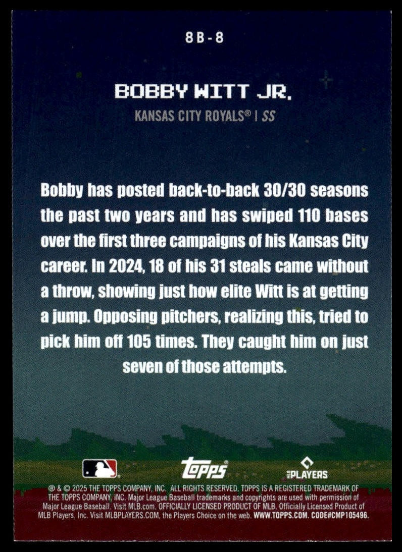 2025 Topps #8B-8 Bobby Witt Jr. 8-Bit Ballers