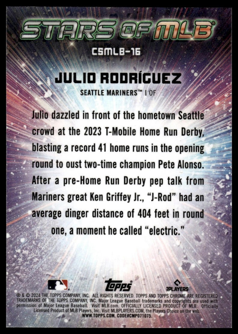 2024 Topps #CSMLB-16 Julio Rodríguez Stars of MLB Chrome