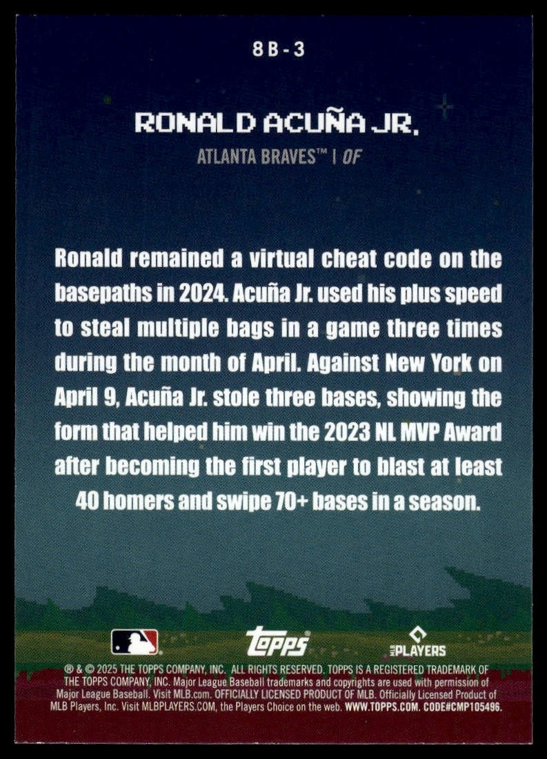 2025 Topps #8B-3 Ronald Acuña Jr. 8-Bit Ballers