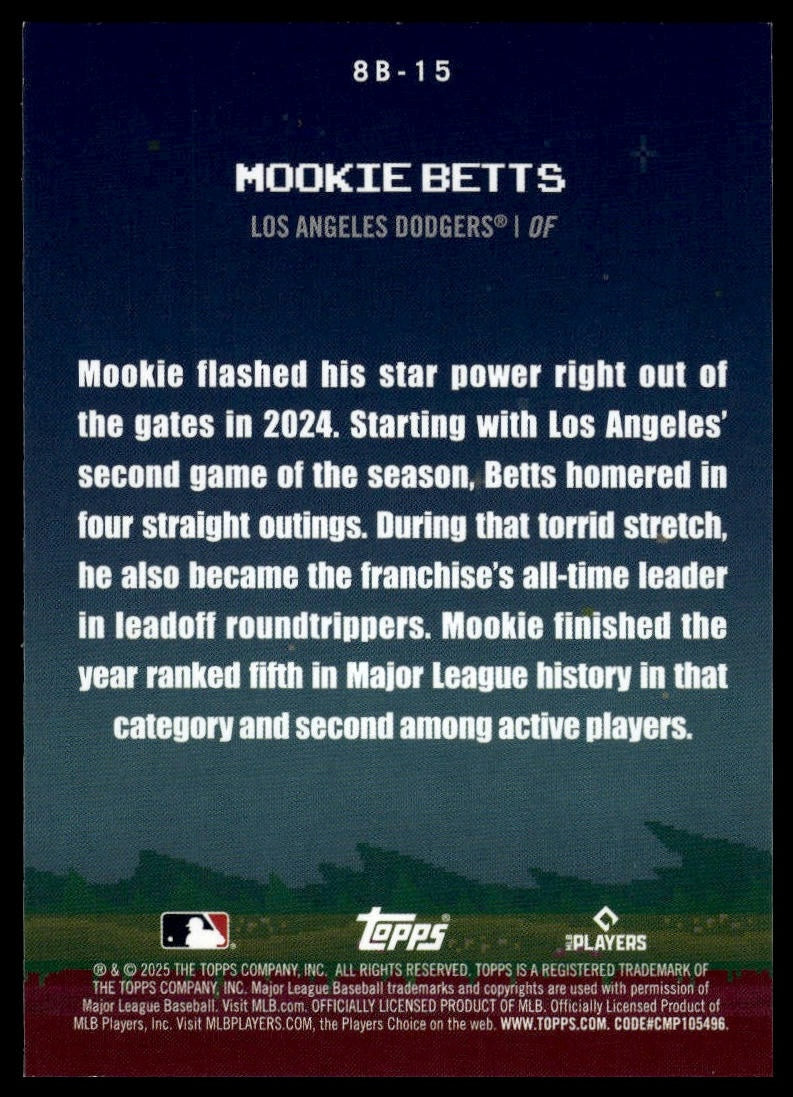 2025 Topps #8B-15 Mookie Betts 8-Bit Ballers