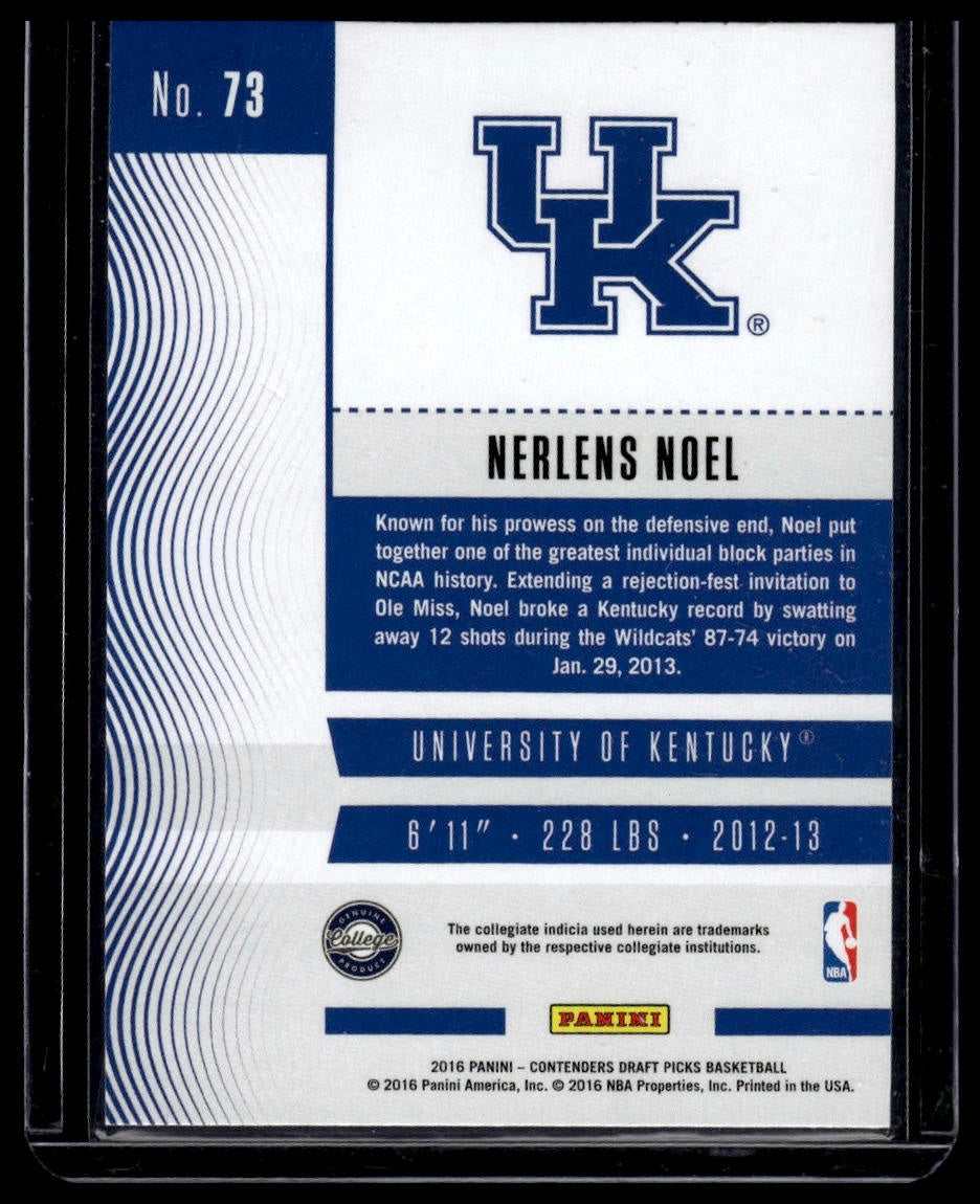 2016 Panini Contenders Draft Picks #73 Nerlens Noel