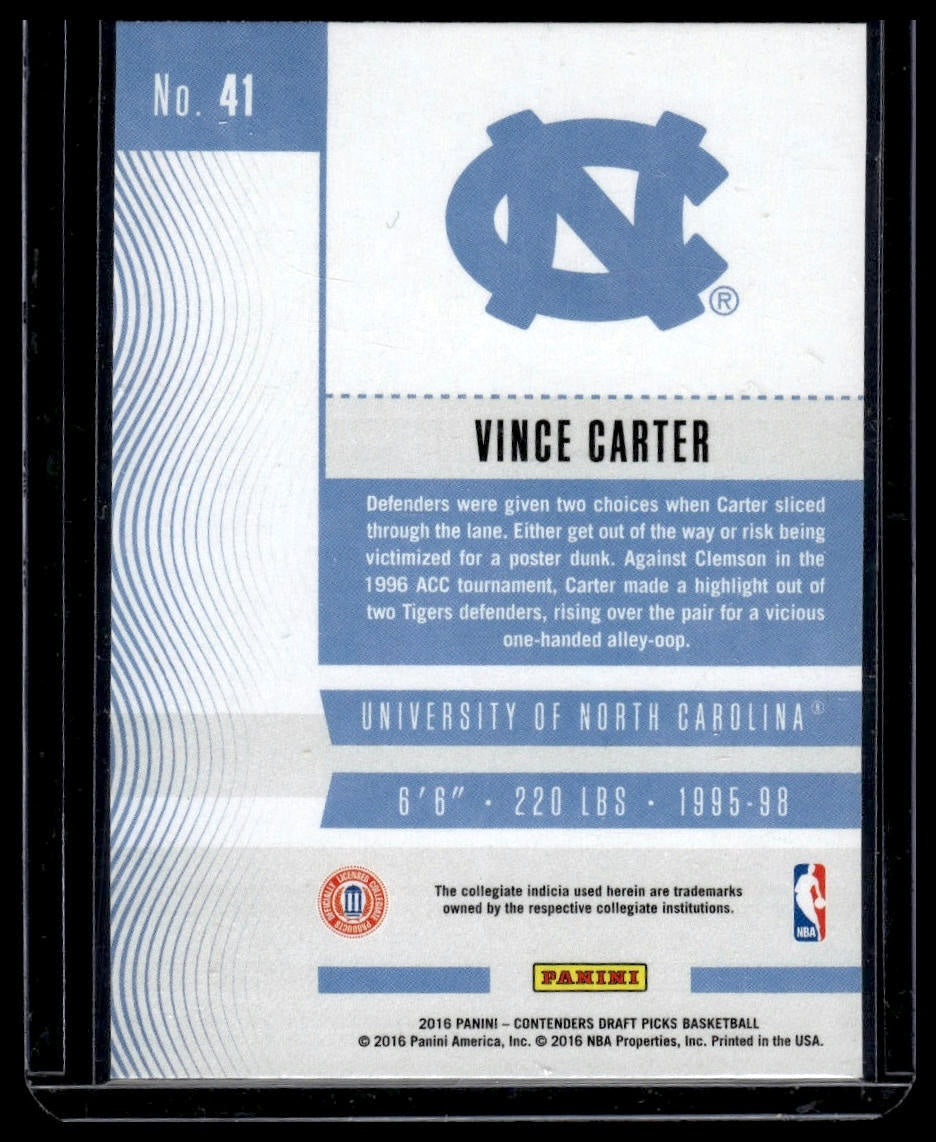 2016 Panini Contenders Draft Picks #41 Vince Carter