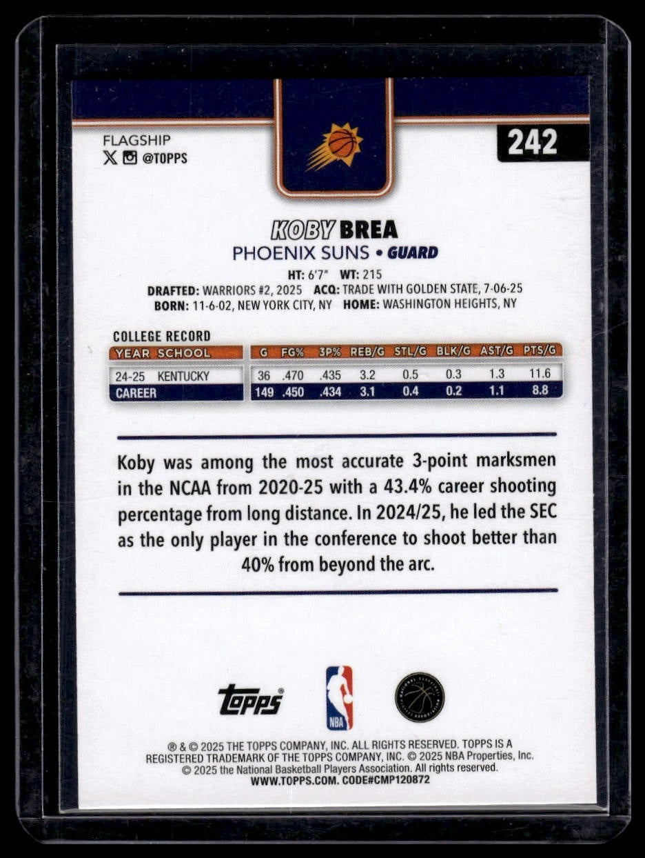 2025-26 Topps #242 Koby Brea