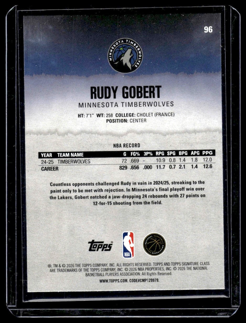 2025-26 Topps Signature Class #96 Rudy Gobert