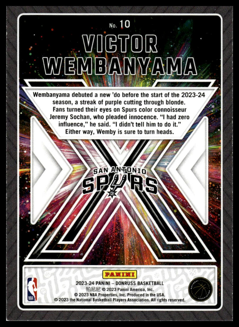 2023-24 Donruss #10 Victor Wembanyama Great X-Pectations