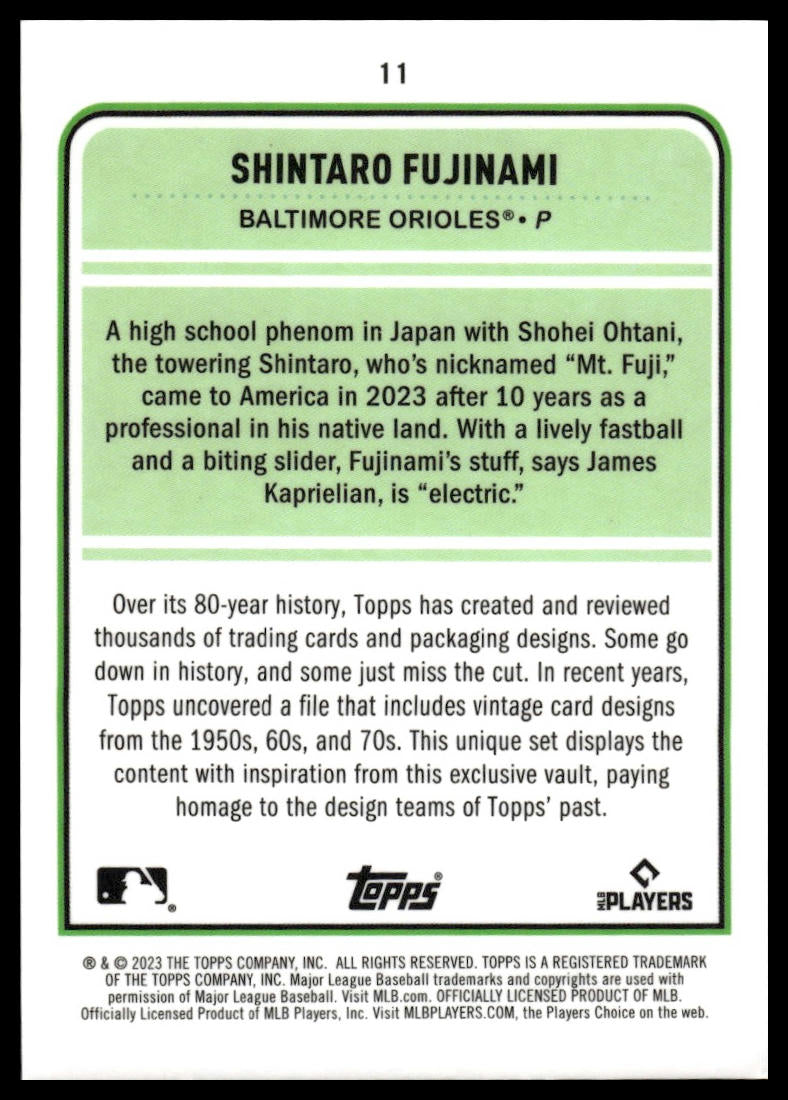 2023 Topps Brooklyn Collection #11 Shintaro Fujinami