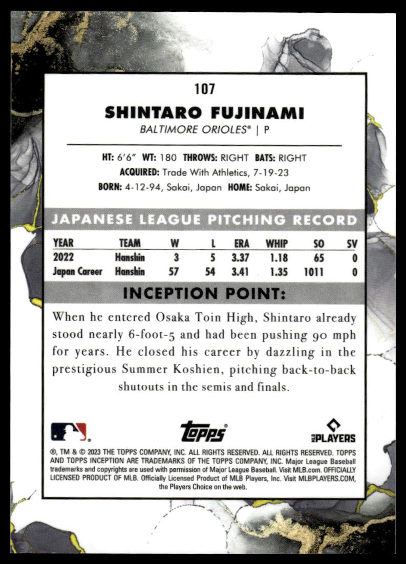 2023 Topps Inception #107 Shintaro Fujinami